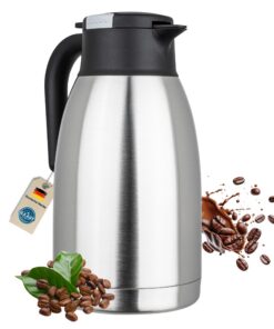 Edelstahl-Isolierkanne 2L für Gastro & HL-Kauf-Kaffeekanne mit Thermosfunktion ideal für Camping & Hausgebrauch