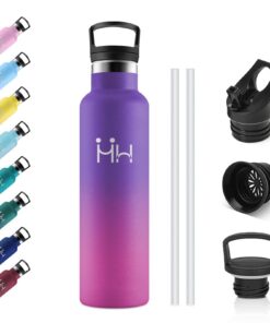 Thermosflasche 750ml BPA-Frei Auslaufsicher Edelstahl Doppelwandig mit Strohhalm für Outdoor Schule Fahrrad