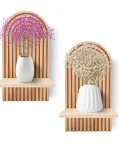 2er-Pack Holz Wandregal: Kinderzimmer Dekoration, Wohnzimmer Mobilien, Schlafzimmer Verbandskasten (rohes Holz)