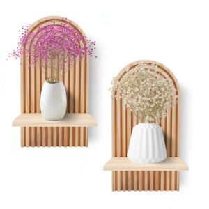 2er-Pack Holz Wandregal: Kinderzimmer Dekoration, Wohnzimmer Mobilien, Schlafzimmer Verbandskasten (rohes Holz)