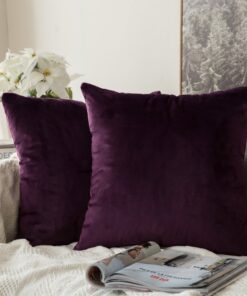 MIULEE Samt-Zierkissenbezug Aubergine Lila Dekorative Kissenbezug 20x20 Zoll