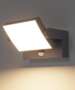 Klighten 35W Außenwandleuchte für Garten & Terrasse | Bewegungsmelder | IP65 Schutz | 2500 Lumen Warmweiß 3000K | Anthra