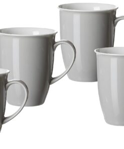 Doppio Kaffeebecher-Set Grau 4-teilig – Ideal für Kaffeeliebhaber zu Hause