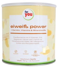 Dr. Strunz Vanille Power Eiweiß-Pulver 750g - gut lösliches Mehrkomponenten Eiweiß mit L-Carnitin, Vitamine und Minerals