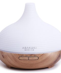 ASAKUKI 300ml Aroma Diffuser für schlafzimmer, Büro und Spa mit LED Licht und Premium Bauweise Global Recycled Standard