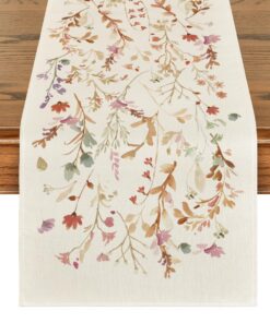 Artoid Mode Blumen Blätter Herbst Tischläufer Dekoration, Küche und Tisch für den Innenausstau und Feiertage, 40x140 cm