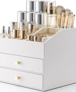 Vlando Kosmetik Organizer mit 3 Schubladen für Badezimmer | Vlando Makeup Organizer Dresser Skincare Schminktisch | Vla