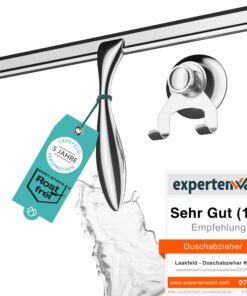 Edelstahl Duschabzieher 30,5cm breit mit Silikon Lippe - ideal für familienfreundliche Duschen - Edelstahl Abzieher mit