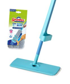 Spontex Bodenwischer Wischmopp - Reinigt Laminat-, Holz- & Fliesenböden - Mikrofaserbezug & Wringsystem -Für das ganze H