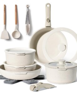 Just Perfecto 18-teiliges Kochgeschirr-Set Antihaftbeschichtung Beige