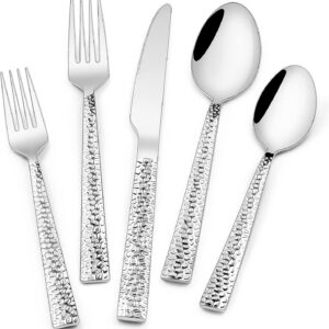 Terlulu Edelstahl Besteck Set 6 Personen, Hochwertiges Essenstool für Familien | Terlulu Edelstahl Besteck 30 Teilig, S
