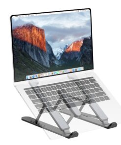 PureMounts Höhenverstellbarer Laptop Ständer für Home Office Schwarz