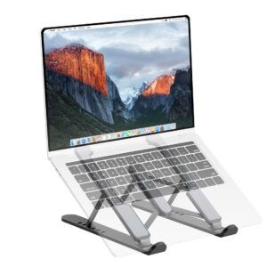 PureMounts Höhenverstellbarer Laptop Ständer für Home Office Schwarz