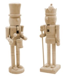 Spetebo Nussknacker Figur 26 cm aus Holz - Weihnachts Dekofigur zum Bemalen - DIY Tisch Deko Spetebo Nussknacker Figur 2