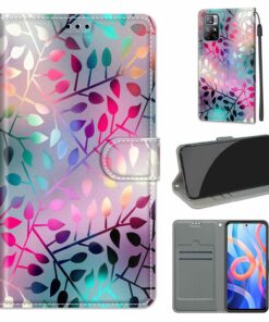 Fubaoda Smartphonehülle für Xiaomi Redmi Note 11S 5G / 11T 5G / 11, Flip Stand Case mit Magnetverschluss, Kunstleder, Pi