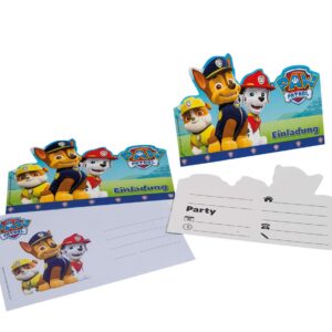 Tib 19705 Paw Patrol Einladungskarten A6 mit Umschlägen C6 Set von 6 Stück |.multicolor| Kinder- und Kindergärtner-Set |