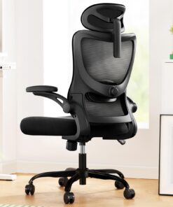 Marsail Bürostuhl Ergonomisch für Bürohant mit Verstellbaren Armlehnen und Kopfstütze Belastbar bis 136kg