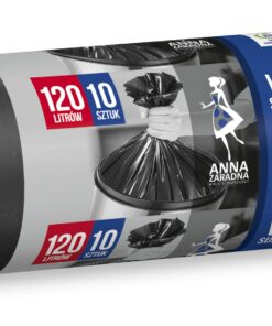 ANNA ZARADNA St-AZ-001972 120l Reißfest Müllbeutel für Hausmüll | 10 Stück | Super Stark Farbe: Schwarz, 120 l