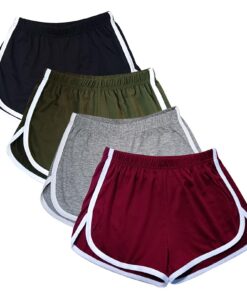 WEBGGER 4er-Pack Damen Baumwollige Sport Shorts Sommerlich fähren Wandernsportlich