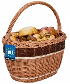 KOTARBAU® Weidenkorb Einkaufskorb geflochten 420 x 280 mm groß Braun mit Henkel