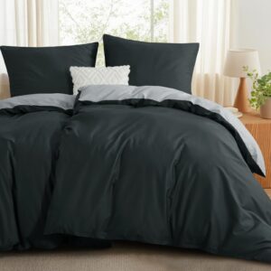 RUIKASI Bettwäsche 100% Baumwolle - 135x200cm - Grau für Wendebette - 4 Stück Set - Oeko-Tex Standard 100 RUIKASI zwei