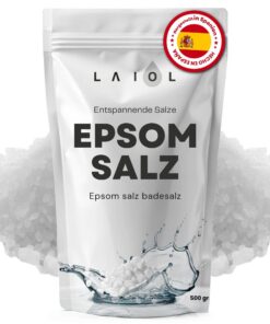 Epsom-Salz 500 g - Reines Bittersalz mit Magnesium - Ideals für Bad und Fußbad – Muskelentspannung und Stress abbauen –