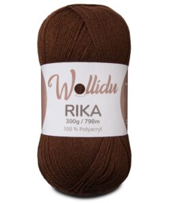 Rika Garn von Wollidu zum Häkeln und Stricken - 300g / 798m Braun - 100% Polyacryl - OEKO-TEX STANDARD 100 | 300g Braun