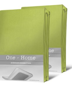 One-Home Grün Spannbettlaken 100x200 cm - Microfaser Spannbettdeckenset für das ganze Zimmer