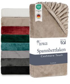 Blumtal Oeko-TEX zert. Spannbettlaken 180x200cm weich Cashmere Touch Plüsch Blumtal Mikrofaser Spannbettlaken 180x200cm