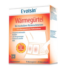 Evolsin® Wärmegürtel - 12h therapeutische Wärme für Rückenschmerzen – Alternativ zu Wärmepflastern – sofort einsatzberei