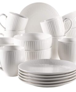 Mäser Serie Dalia 18-teiliges Frühstücksset für 6 Personen aus zeitlosesVintage-Design Durable Porzellan | Mäser Serie