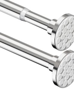 Extra Dicke Teleskopstange ohne Bohren Silber (69-90cm Φ25mm) für Badezimmer Duschvorhang