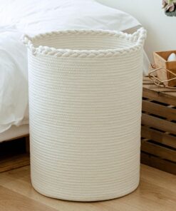 Höherer gewebter Wäscheschrank 58 L Baumwolle für Decken und Kleidung weiß