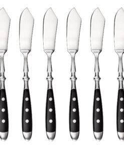 GRÄWE Fischmesser 6-teilig, geschmiedetes Besteck, schwarze Qualität für Experten - Nürnberger Serie