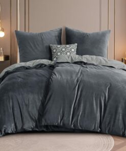RUIKASI Flanell Bettwäsche - Warm Winter Kuschel Plüsch Fleece - Grau Hellgrau 135 x 200 4teiligwendebettwäsche Bedding