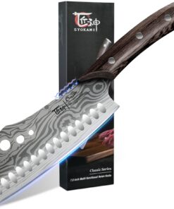 SYOKAMI 18 cm Küchenmesser mit Kräuterstripper - Ideales Geschenk für Küchennerzähler |Hackmesser, Fleischermesser & Nak