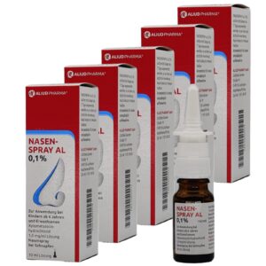 Nasenspray AL 0,1% 5 x 10ml Sparpack I abschwellend für Erwachsene und Schulkinder I mit Xylometazolin I giva-away von P
