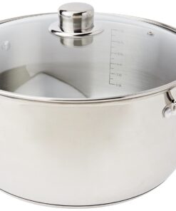 Crealys 502386 Kochtopf - Edelstahl, Glasdeckel, Familienfreundlich, für tägliche Nutzung, 8 l, 28 cm Durchmesser