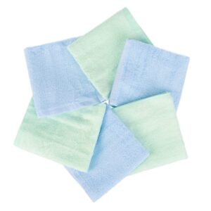 Ko&Pro Grünes&Blaue 100% Bambus Tücher 6er Set 25x25 cm | Mehrzweck-Reinigungstücher für Küche, Bad & Haushalt | Inklusi