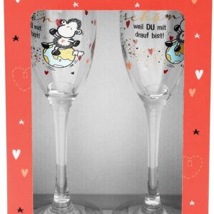 Sheepworld Sektglas-Set Mit Motivdruck "Welt" Geschenk Hochzeit 20cl Geschenkbox 47348