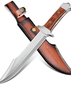 PURPLEBIRD Feststehende Klinge Survival Messer für Männer und Sammler, Outdoor Geschenk mit Lederscheide und Scharfer Kl