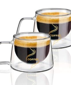 Doppelwandige Kaffeegläser KAMEUN, 200ml, Thermogläser mit Henkel