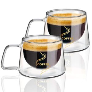 Doppelwandige Kaffeegläser KAMEUN, 200ml, Thermogläser mit Henkel