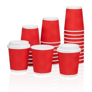 Kaffeebecher To Go 200ml ohne Deckel | Coffee To Go Becher, 0,2l, Rot