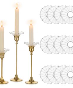 Glasseam Tropfenfänger für Kerzen Glas 12er Set Tropfschutz für Hochzeit & Tischdeko Stabkerzen