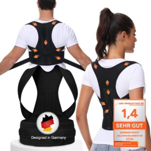 DONNER KRAFT Haltungskorrektur Herren Damen: Verstellbare und Atmungsaktive Haltungstrainer + Ebook Leitfaden - Back Pos
