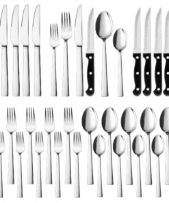 Herogo 36-teiliges Besteck Set für 6 Personen - Spülmaschinenfest mit Steakmesser, Edelstahl Löffel & Gabel - Ideal für