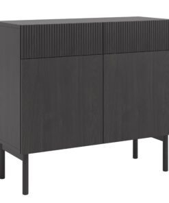Selsey Kommode Aufbewahrungsschrank 2 Türen 2 Schubladen Push to Open Schwarz