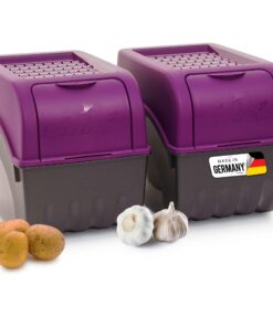 Novaliv große Kartoffel Aufbewahrungsbox 2X 9L LILA Stapelbare Zwiebelbox...