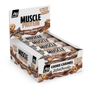 ALL STARS Muskelproteinriegel Soft & Crunchy Cookie Caramel - 18g Eiweiß – Proteinbar mit Schokoladenüberzug, knusprigen